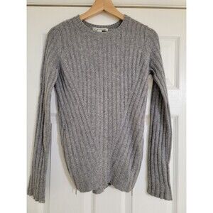 Autumn Cashmere Womens Cashmere Wool Blend Sweater Ribbed‎ Zipper Split Hem XS